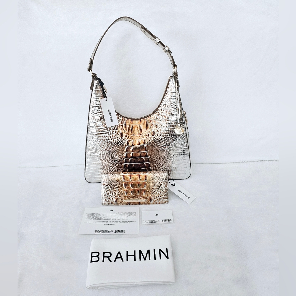 NWT Brahmin MACCHIATO OMBRE Tabitha w/Ady Wallet